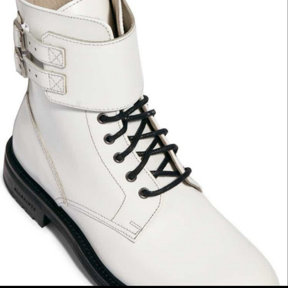 ALL SAINTS white brigade combat boots